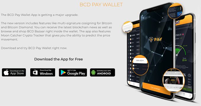 Diamante Bitcoin: carteira BCD Pay.