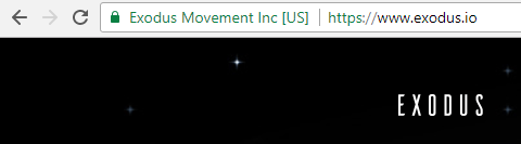 Revisão da carteira Exodus: Exodus no navegador da web.