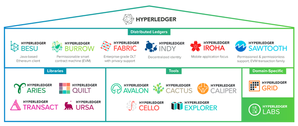 A estufa Hyperledger incluiu vários projetos baseados em Ethereum Fonte https www hyperledger org projetos